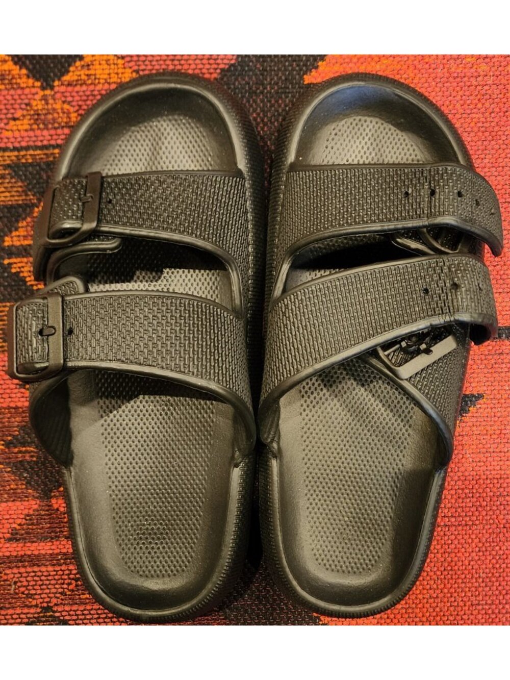 Adjustable Black Slide Sandals Anti-Slip Soles - Lightweight Size (Approx US 10)